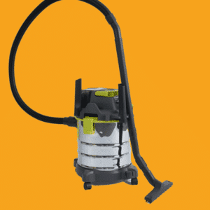 Ryobi wet and dry vacuum on a yellow background