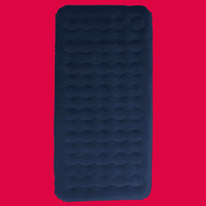 single inflatable mattress on red background